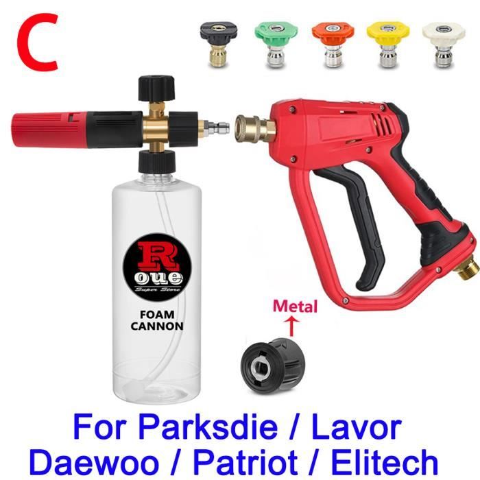 Pistolet De Lavage Haute Pression Jaymac Dinga - Rouge Résistant - Jet Réglable Et Verrou De Gâchette - 25 Bar Max - 7