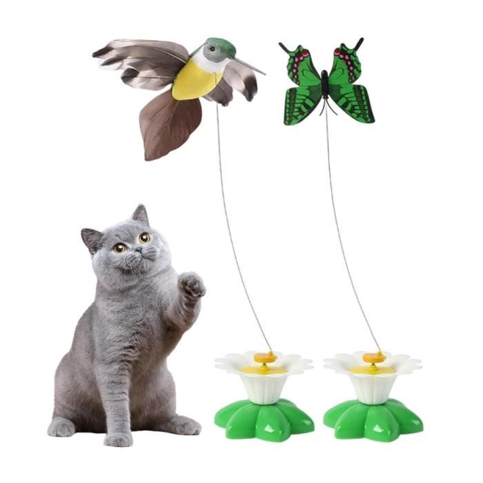 2pcs pour chat colibri, jouet électrique pour chat, jouet pour chat oiseau volant électrique interactif rotatif à 360 degrés