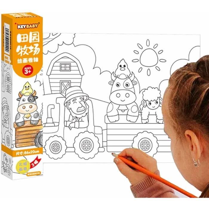 Nappe à colorier pour enfants | Rouleau de papier de peinture pour enfants  | Rouleau de dessin et de peinture pour enfants