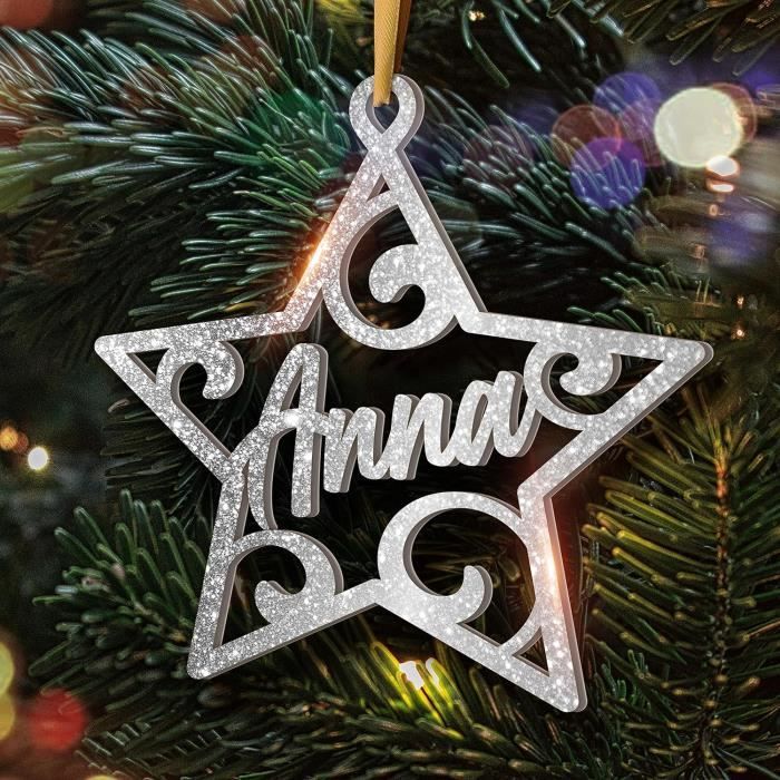 Boule De Noël Personnalisable - Déco De Noel Avec Prénom Personnalisé - 16 Couleurs Disponibles