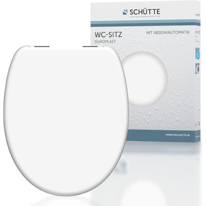 Siège De Toilettes AREBOS – Abattant Automatique – Blanc – Duroplast – NEUF – Universel