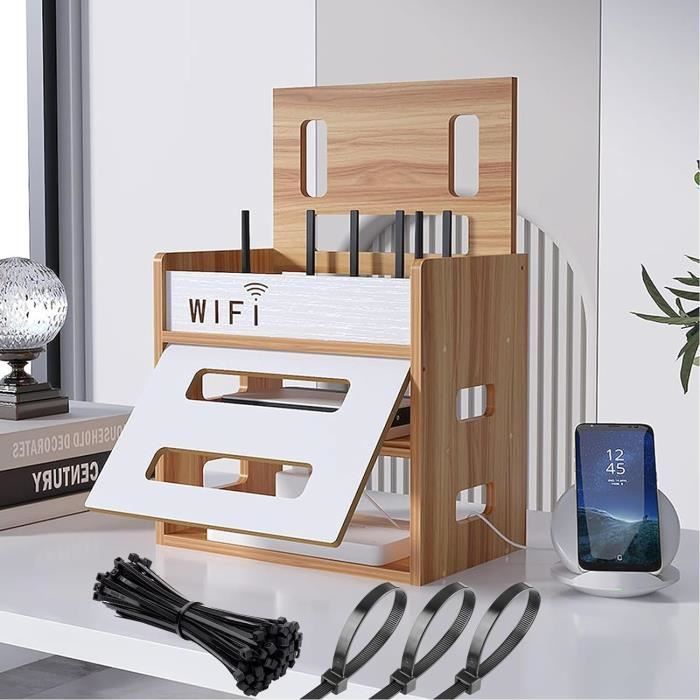 Étagère murale pour routeur WiFi - Boîte de rangement - Économie d ...