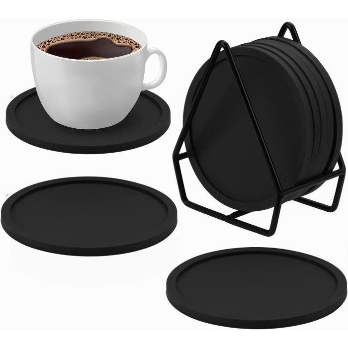 Lot de 6 sous-verres hexagonaux en silicone pour boissons chaudes ou