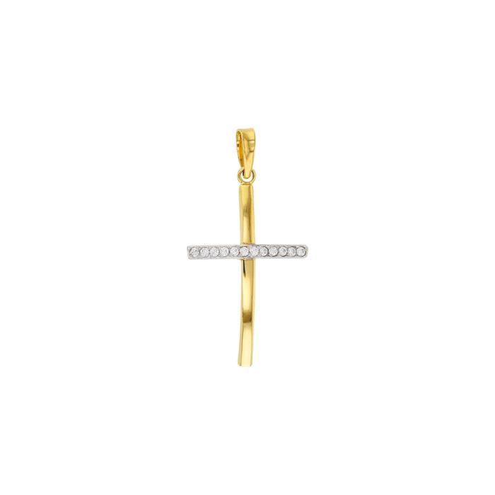 Jouailla - Pendentif croix en Or 375-1000e serti doxydes