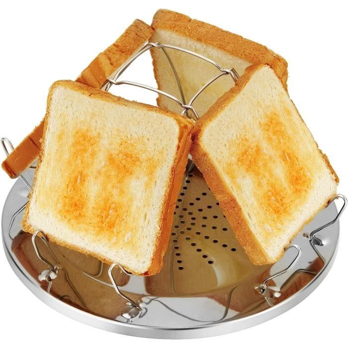 Accessoire Réchaud Gaz Grille-pain Pliable Camping - Acier Inox - Pour Réchaud Gaz - Sonew Accessoire Camping Pique-nique Pêche
