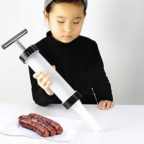 Machine à Saucisses Manuelle En Inox - 3 Buses à Saucisses (1,6 à 2,8 Cm) + 1 Buse à Boulettes, Capacité 2,2 Kg, Pour Maison