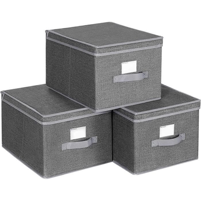 Lot De 3 Boîtes De Rangement - 6 Cm De Haut - Blanc - 40 X 10 X 6 Cm