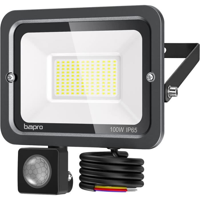 100W Projecteur Led Extérieur Puissant, 6500K 10000 Lm Éclairage De Sécurité Ext