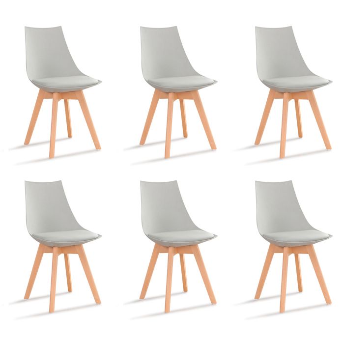 Lot de 6 chaises scandinaves grises  Prague  DESIGNETSAMAISON