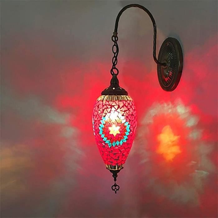 Suspension "Fès" marocaine verre et fer forgé