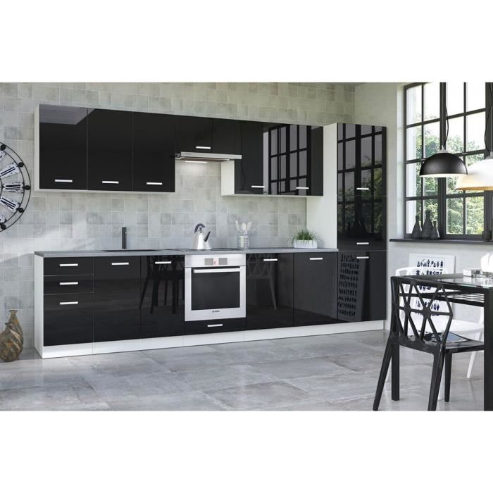 Meuble Haut De Cuisine Design 60 Cm Pour Hotte Avec 1 Porte Horizontale Coloris Blanc Mat Et Noir Laque Achat Vente Elements Haut Meuble Haut De Cuisine Desi Cdiscount