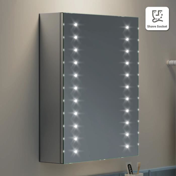 Soak Meuble Salle De Bains Avec Miroir Lumineux Led Et Prise