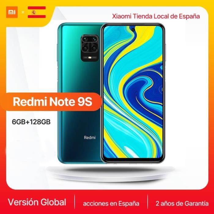 Achat T&eacute;l&eacute;phone portable Xiaomi Redmi Note 9S Version globale128GB Snapdragon 720G 6.67 ''FHD DotDisplay 5020mAh 48MP AI caméra 18W FC|Add Redmi Airdots|grey pas cher