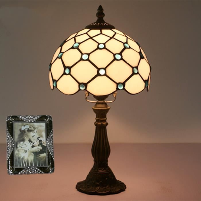 Lampe de chevet rétro pour chambre à coucher 220V Base en résine de verre pour Table de maquillage