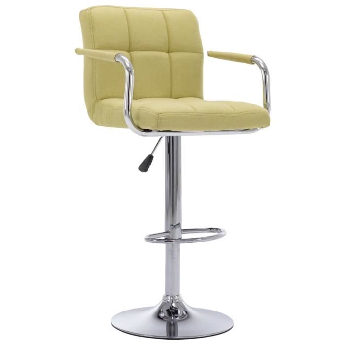 super - lot de 2 tabourets de bar style scandinave chaises de bar - fauteuil de bar - vert tissu @605974