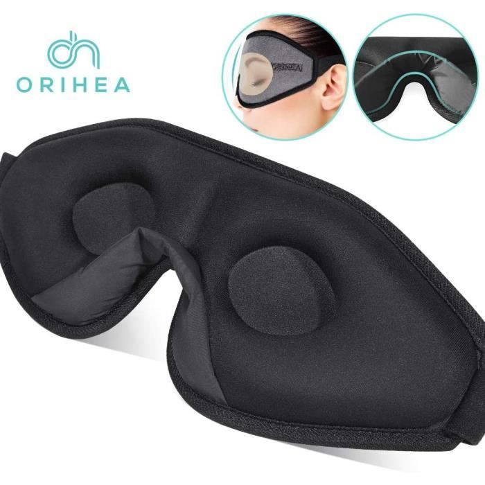 bandeau en mousse de soie réglable masque 3D Comfort Ultra Soft Premium pour le sommeil Masque de sommeil OriHea pour femmes et hommes cache la lumière 100% ombre à paupières voyage