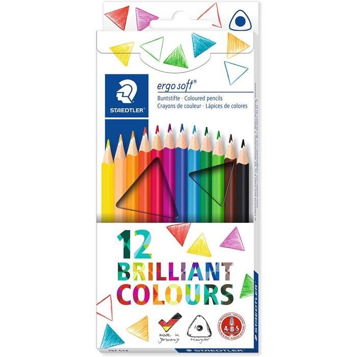 Ergosoft 157,Crayons de couleur triangulaires avec système anticasse