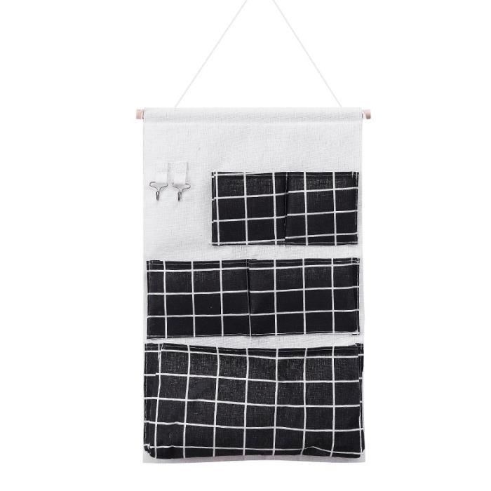 Sac De Rangement Suspendu FuninCrea 3 Poches - Coton/Lin Imperméable Gris