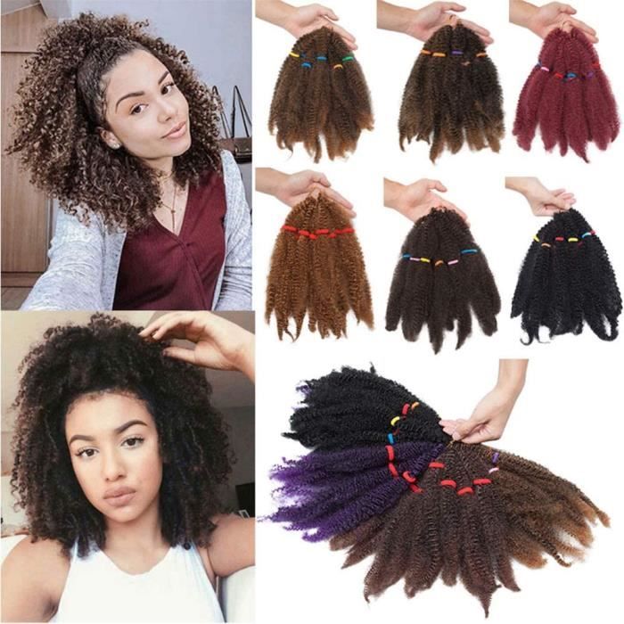 11 pouces crochet cheveux afro kinky curly tissage naturel africaine - faux  locs cheveux extension tressage synthetique marley bra - Cdiscount Au  quotidien