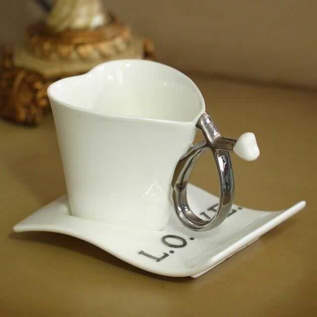 Service à Café Méo "Au Cœur De L'arôme" - 2 Tasses Et Sous-tasses - Occasion, Décoré