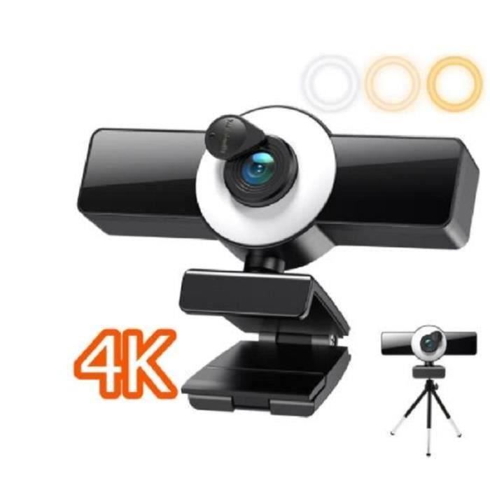 Webcam 4K Avec Anneau Lumineux - Idéale Pour Streaming Et Réunions - 3