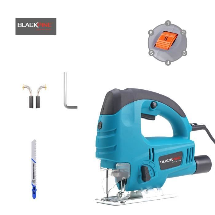 blackpine scie sauteuse 900w scie electrique 6 vitesse reglable angle max 45 taux de coupe 3000 spm avec lame de coupe de l alumi cdiscount bricolage