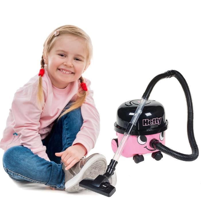 Hetty Aspirateur jouet avec fonction d'aspiration pour enfants appareil rose