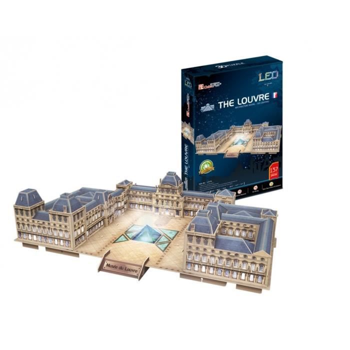 Puzzle 3D - CUBICFUN - Le Louvre - 137 pièces - Avec LED - Difficulté 6-8