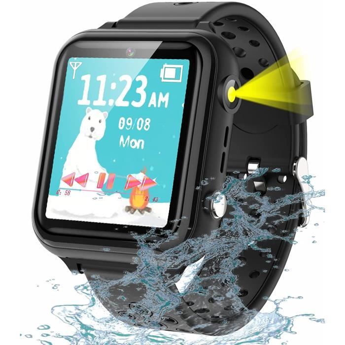 Montre Connectée Enfant Q19 - Étanche IP67, Appel Vocal, SOS, Tracker GPS, Avec SIM - Bleu