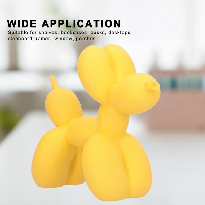 Sculpture en résine laquée jaune Chien ballon petit modèle jaune