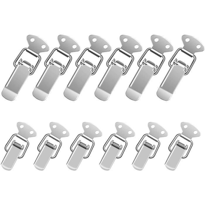 Loquet à Bascule En Acier Inoxydable 201 Avec Ressort | Petit Modèle 5,8x2,3 Cm | Pour Valises, Boîtes à Outils, Armoires | Fermeture Sécurisée