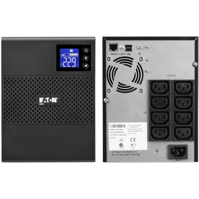 Onduleur Tour - EATON - 5SC - Line-Interactive sinusoïdale UPS - 1500VA - 8 prises IEC 10A - carte réseau option - 5SC1500I