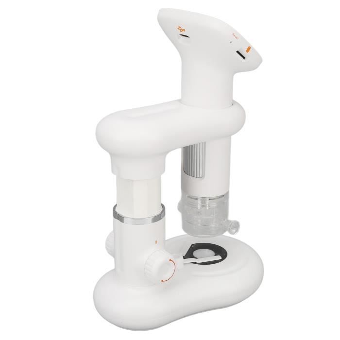 Microscope Numérique Enfant 1000x - Écran IPS 2,4 Pouces, 8 LEDs, Rechargeable - Kit Complet Avec Lames - Pour 4-12 Ans (Orange) - 5