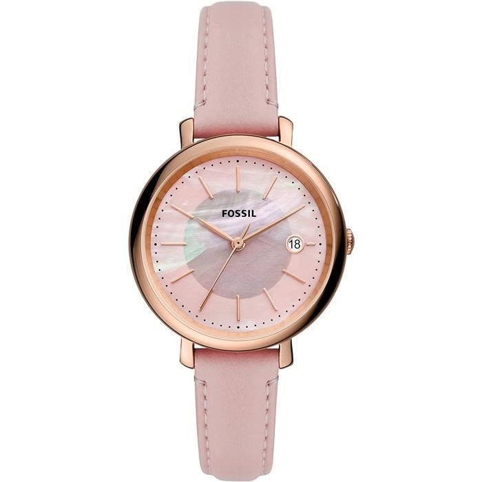 Fossil - Montre Femmes - Quartz - Analogique - Bracelet Cuir Rose - ES5092