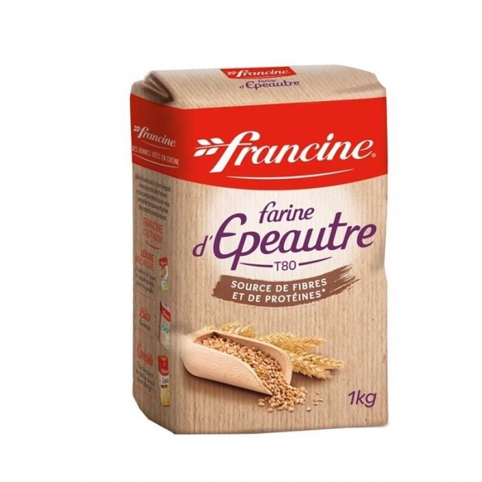 Francine Farine D Epeautre T80 Source De Fibres Et De Proteines T80 1kg Lot De 8 Achat Vente Farine Levure Francine Farine D Epeautre T80 Cdiscount