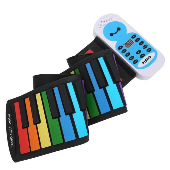Garosa Clavier de piano électronique souple Soft Keyboard Piano 49-Key Roll  Up Rainbow Piano Portable Piano Jouet en Silicone pour - Cdiscount  Instruments de musique