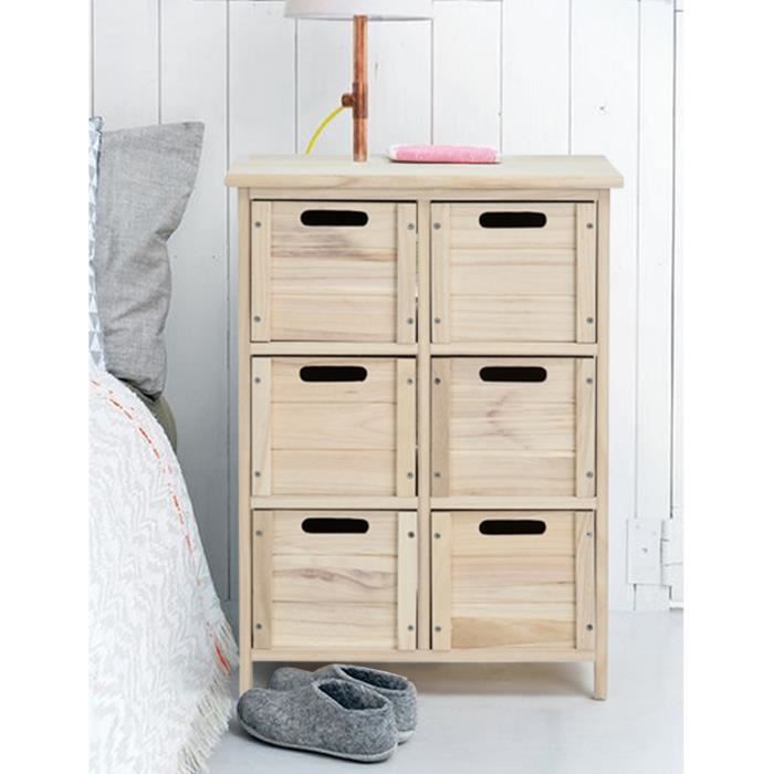 Homy Casa Commode De Chambre Bahut Enfilade Avec 6 Tiroirs En Bois
