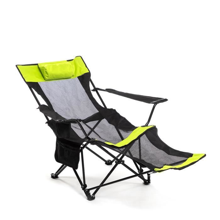 Chaise Longue inclinable jardin InnovaGoods Chaise de camping pliante