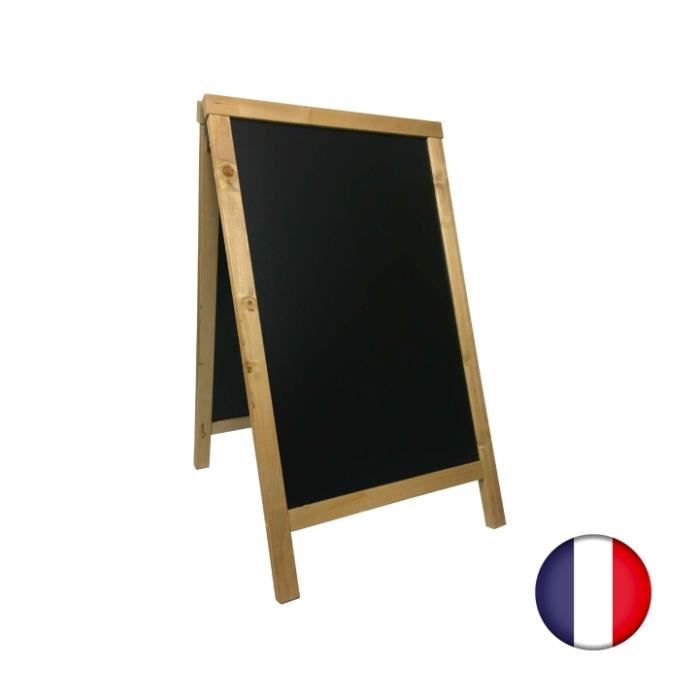 Panneau STOP Trottoir Carré Couleur Miel - 90x67cm | Ardoise Craie Deux Faces | Fabrication Française