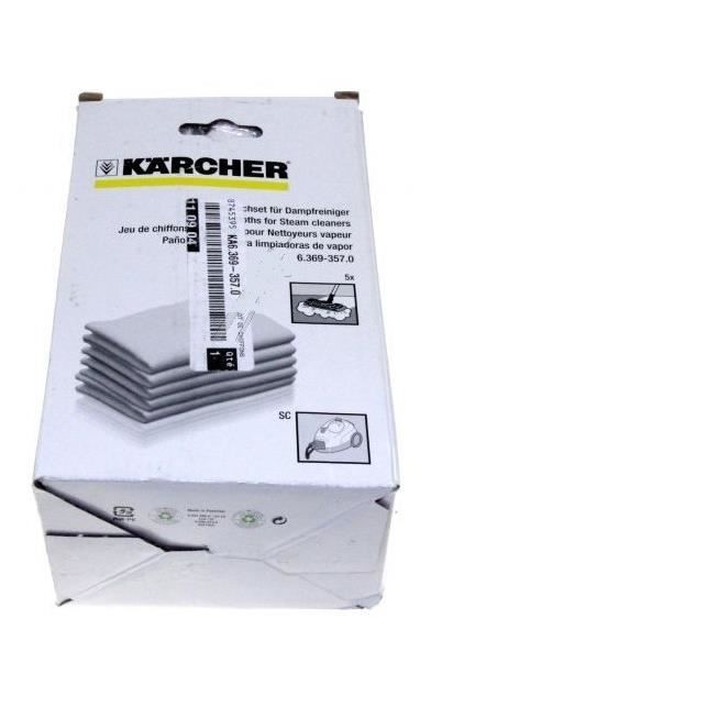 KARCHER Lot de 5 lingettes pour nettoyeur vapeur 