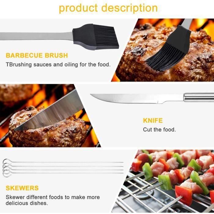 Outil Barbecue Multifonction 7 En 1 - Spatule Acier Inoxydable Portable Avec Décapsuleur Et Grattoir