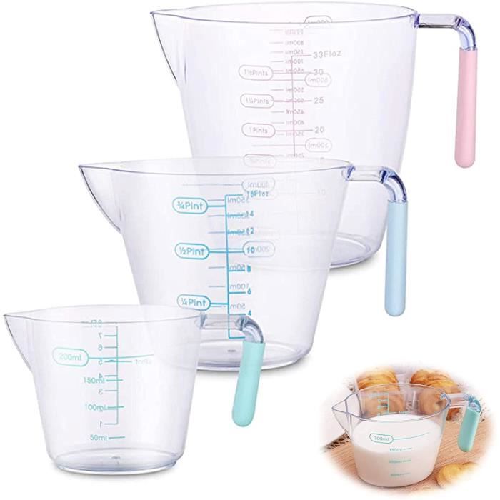 Pichet Entonnoir 1000 Ml Transparent - Pour Confiture, Sirop, Pâte - Bec Long, Mesure Incluse