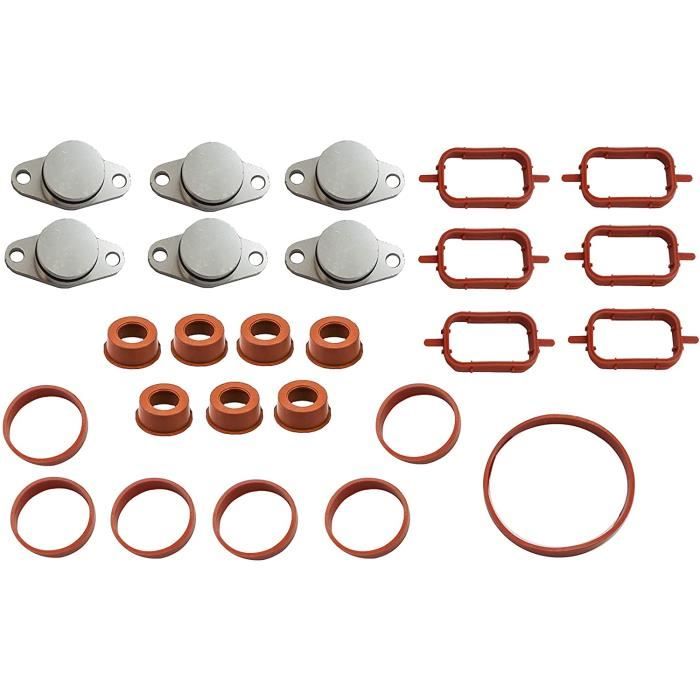 Kit Suppression Clapets Admission 22mm Pour BMW - 4 Inserts Alu + 20 Joints - Compatible E87 E90 E60 E53 Etc.