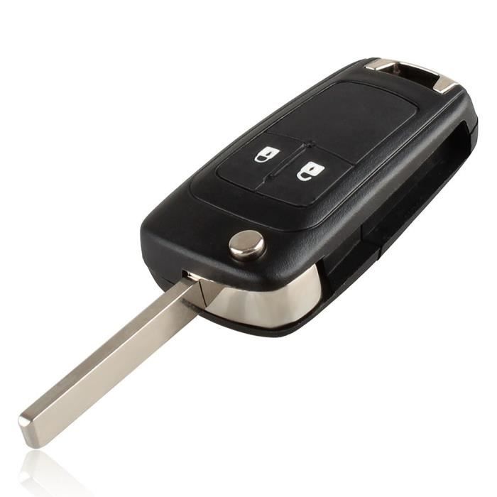 2 Bouton Flip Coque de clé pliant Télécommande Couverture Remplacement Lame non coupée pour Vauxhall Opel Astra Insignia