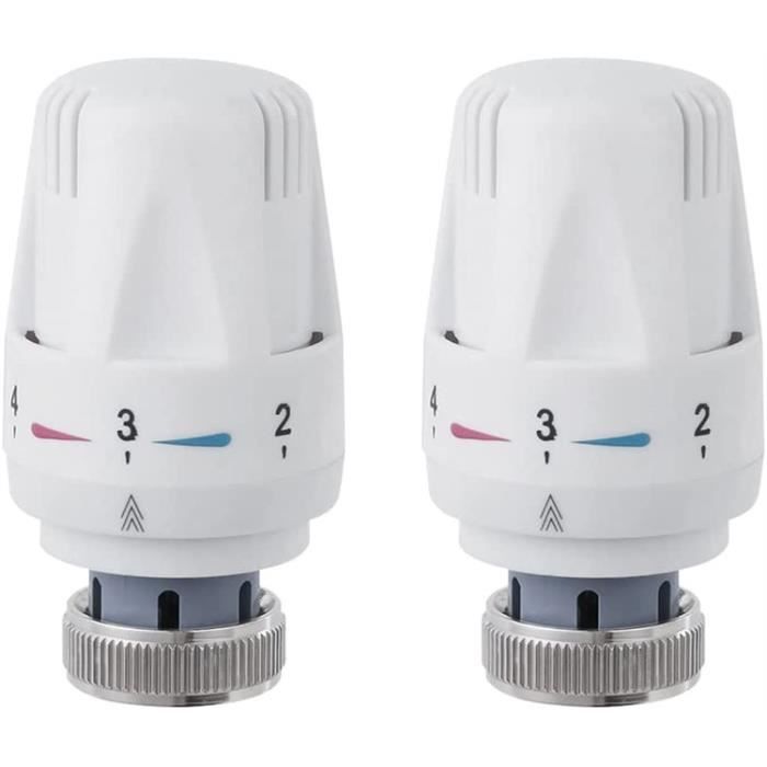 Lot de 2 thermostats pour radiateur - LX - M30 x 1.5 - Tête de radiateur  thermostatique - Haute qualité - Cdiscount Bricolage