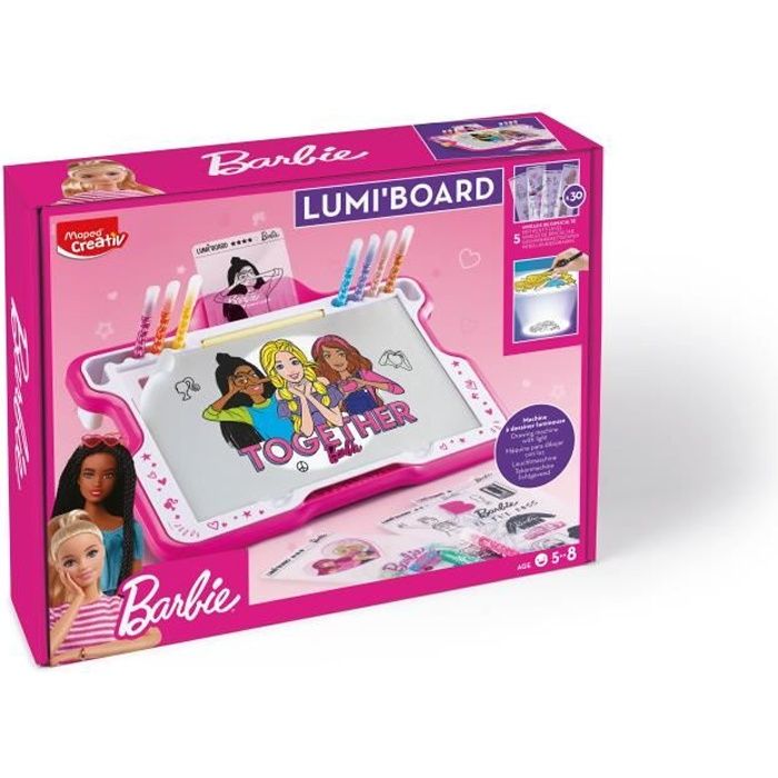Maped Creativ - Lumi'Board Barbie - Machine Lumineuse pour Apprendre à Dessiner - Dès 5 ans
