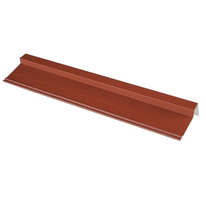Rive gauche - droite 920 mm pour panneau tuile facile en acier galvanisé laqué mat - L: 920 mm - Brun rouge mat