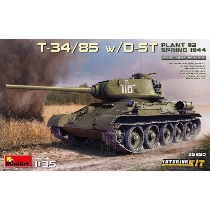 Maquette char : T-34/85 1944 Baunummer 174 - Trumpeter - Rue des Maquettes