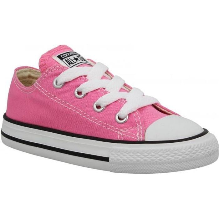 Basket Converse CT ALL STAR OX Cadet CONVERSE Rose Enfant Lacets Textile