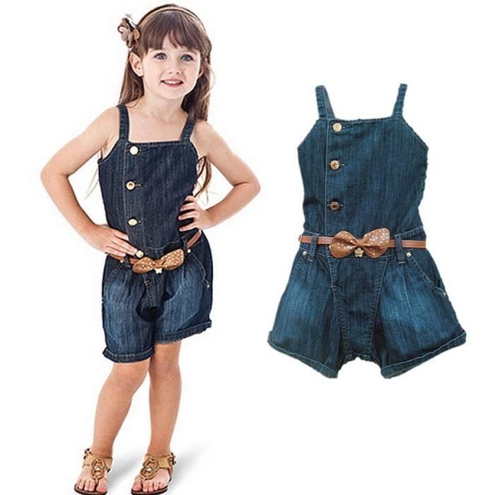 0 24 Mois Combishort En Jean Pour Bebe Fille Nouveau Ne Salopette Grenouillere Avez Ceinture Bleu Bleu Cdiscount Pret A Porter